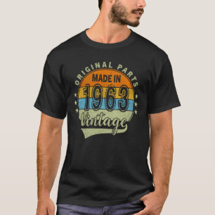 T-shirt 63 Ans Vintage 1963 Cadeau d'anniversaire Rétro