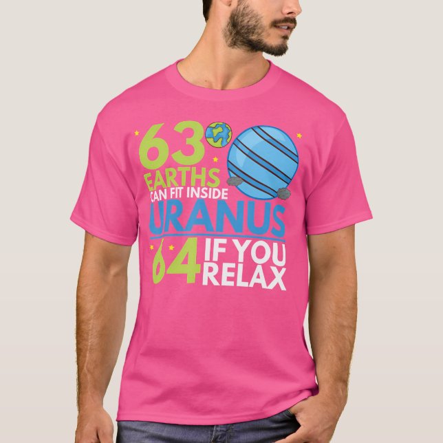 T-shirt 63 Earths Can Fit Inside Uranus Funny Astronomy (Devant)