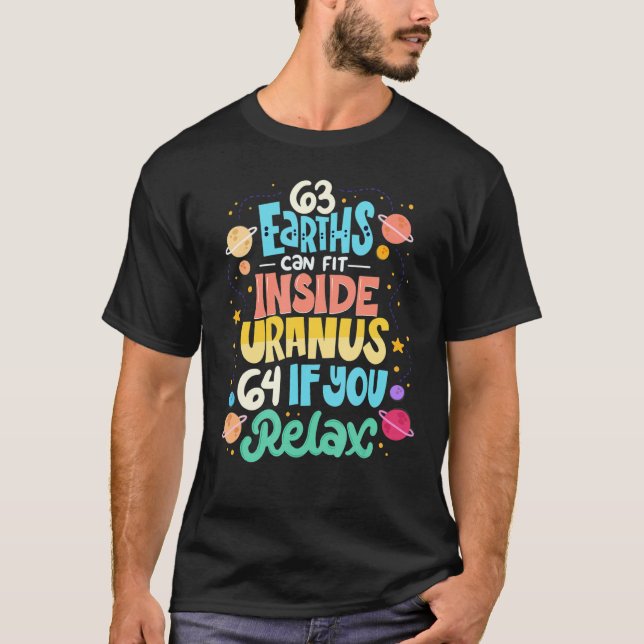 T-shirt 63 Terres Peuvent S'Adapter À Uranus 64 Si Vous Vo (Devant)