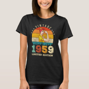 T-shirt 63 Year Old Women Bday 1959 Vintage 63rd Birthday
