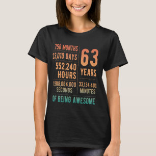 T-shirt 63e anniversaire Hommes Femmes Funny 63 ans