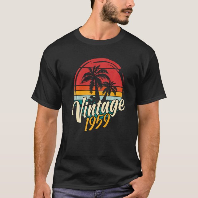 T-shirt 63e anniversaire Vintage 1959 (Devant)