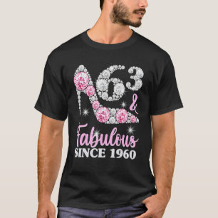 T-shirt 63E Chemises Anniversaires Pour Femmes, 63 Et Fabu