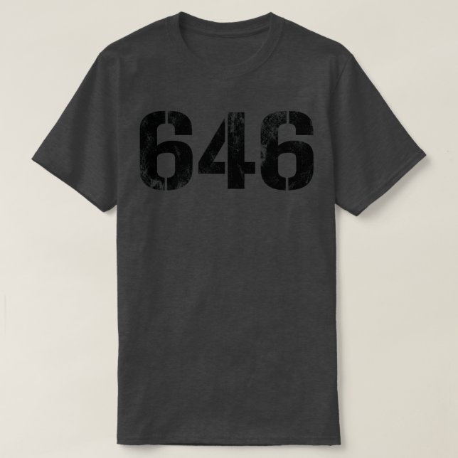 T-shirt 646 Texte noir Vintage (Design devant)