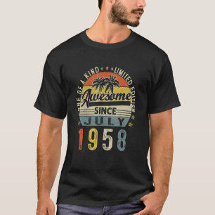 T-shirt 64 ans 64e anniversaire Vintage juillet 1958 1
