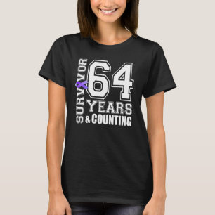 T-shirt 64 Ans Survivant Je Porte Violet Ruban Lupus Aware