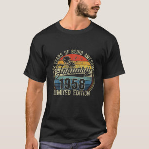 T-shirt 64E Anniversaire Cadeau Retro Janvier 1958 64 Ans 