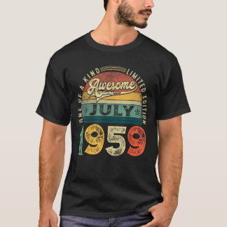 T-shirt 64e anniversaire Décoration juillet 1959 Hommes Fe
