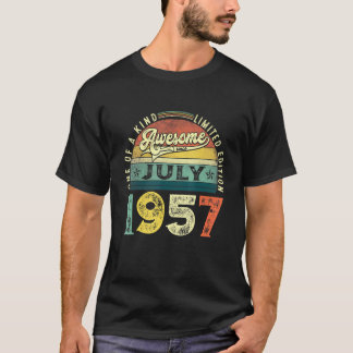 T-shirt 64e anniversaire Décorations Juillet 1957 Hommes F