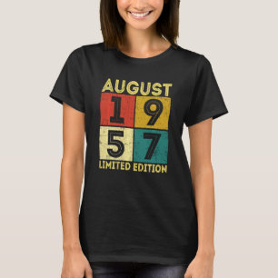 T-shirt 64e anniversaire Rétro Août 1957 Décorations 64 Ou