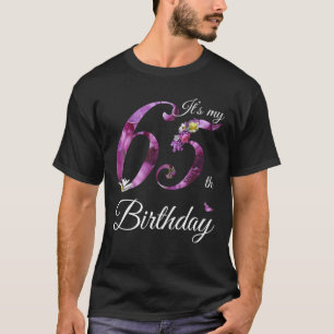 T-shirt 65 Ans Floral 1956 C'est Mon 65E Cadeau