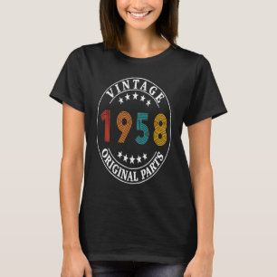 T-shirt 65 ans Retro Vintage 1958 65e anniversaire 1