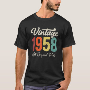T-shirt 65 ans Vintage 1958 65e anniversaire Décoration