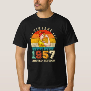 T-shirt 65 Year Old Women Bday 1957 Vintage 65th Birthday