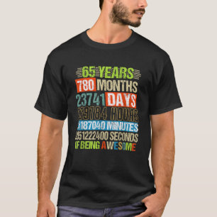 T-shirt 65e Anniversaire Cadeaux Drôle Compte à rebours 65