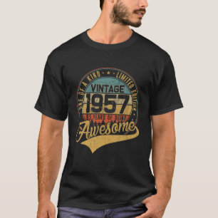 T-shirt 65E Anniversaire Décorations Vintages 1957