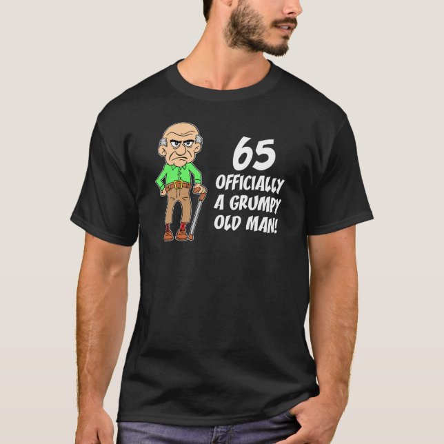 T-shirt 65e anniversaire d'un vieil homme grincheux (Devant)