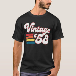 T-shirt 65e Anniversaire Femmes Hommes Nés En 1958 Anniver
