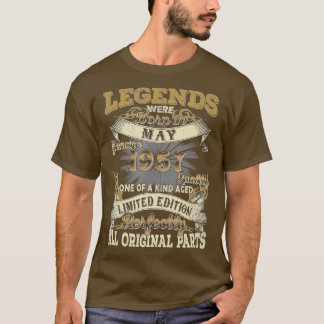T-shirt 65e anniversaire Légendes cadeaux Né mai 1957 Vint