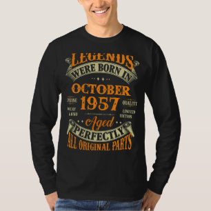T-shirt 65e Anniversaire Légendes Né En Octobre 1957 65 An