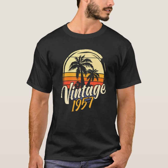 T-shirt 65e anniversaire Vintage 1957 (Devant)
