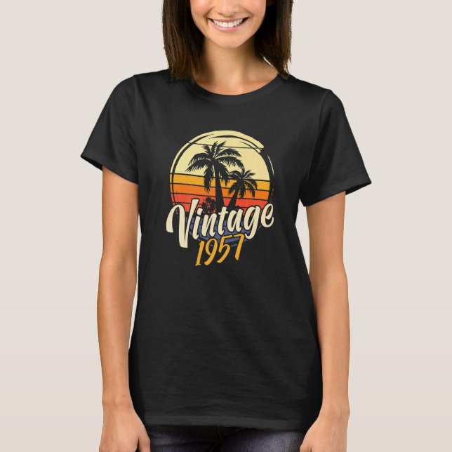 T-shirt 65e anniversaire Vintage 1957 (Devant)