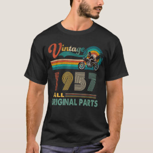T-shirt 65e anniversaire Vintage Retro Motorcycle Né 1957