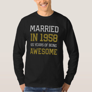 T-shirt 65th Anniversary for Men Married In 1958 Couples H