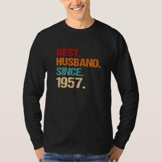 T-shirt 65th Wedding Anniversary Best Husband Since 1957 F