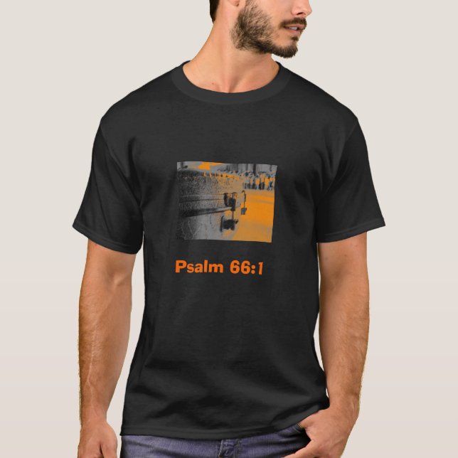 T-shirt 66:1 de psaume de culte de tambour (Devant)