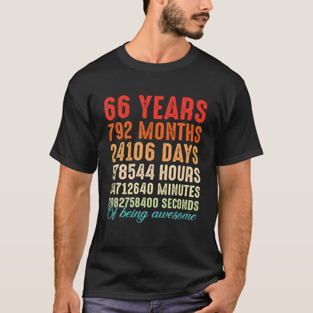 T-shirt 66 Ans Âgés Être Super 66E Anniversaire Hommes Fem (Devant)