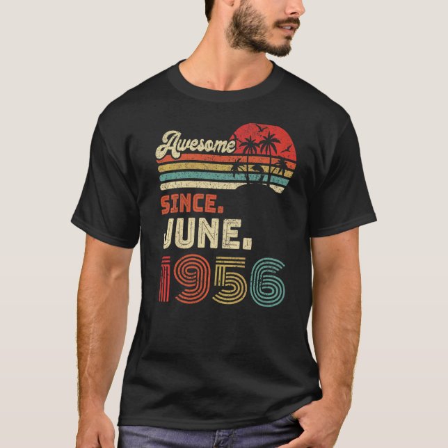T-shirt 66 Ans Awesome depuis Juin 1956 66e Anniversaire (Devant)