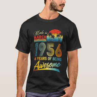 T-shirt 66 ans Awesome depuis mars 1956 66e anniversaire