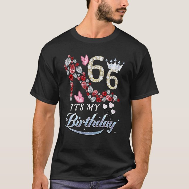 T-shirt 66 Ans C'est mon 66e anniversaire Chaussures amusa (Devant)