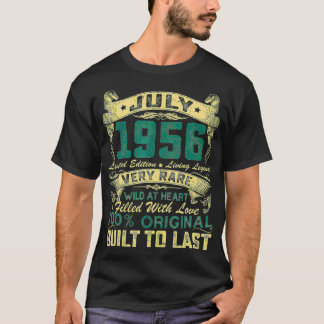 T-shirt 66 Ans Vintage Juillet 1956 Edition Limitée 66t