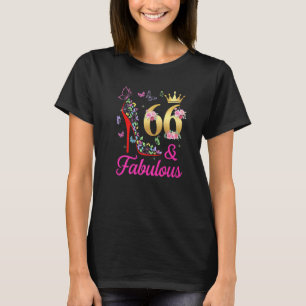 T-shirt 66 & Fabuleux 66 Ans 66ème Anniversaire Papillons 