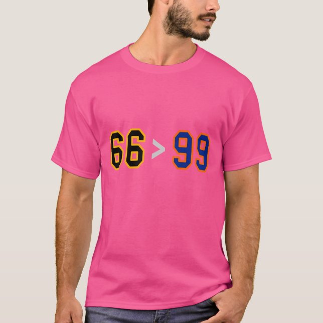 T-shirt 66 Plus De 99 Drôle Pittsburgh Edmonton Hocke (Devant)