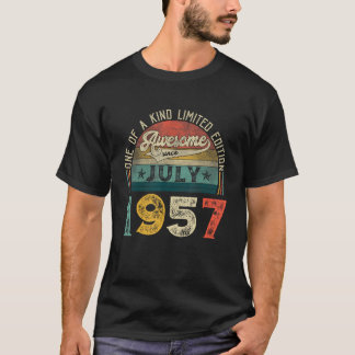 T-shirt 66e anniversaire Décorations Juillet 1957 Hommes F