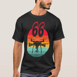 T-shirt 66e Anniversaire I Télécommande Rétro Drones Avec 