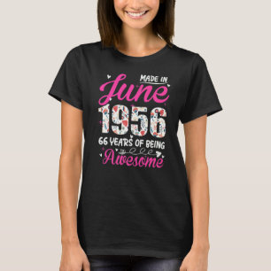 T-shirt 66e anniversaire stupéfiant depuis juin 1956 Flora