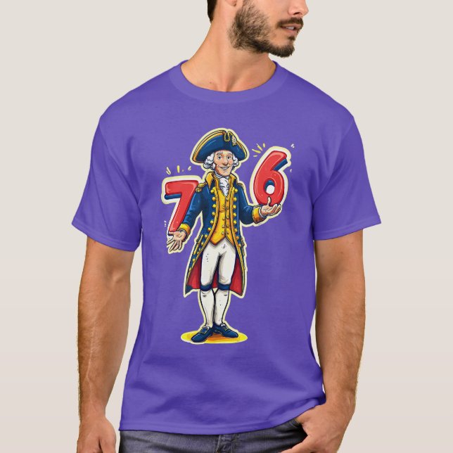 T-shirt 67 76 Drôle George Washington Six Sept Mème (Devant)