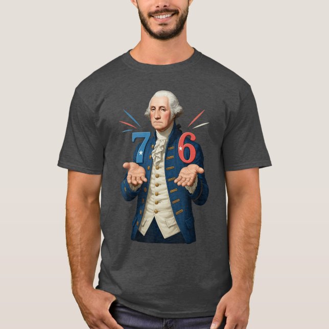 T-shirt 67 76 George Washington Sept Six Professeur Améric (Devant)