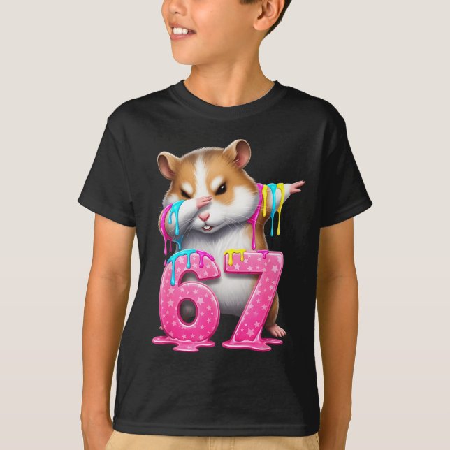 T-shirt 67 Animals Funny 67 Brainrot Youth Kids Hamster 67 (Devant)