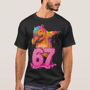 T-shirt 67 Animaux Drôle 67 Brainrot Jeunesse Enfants Capy