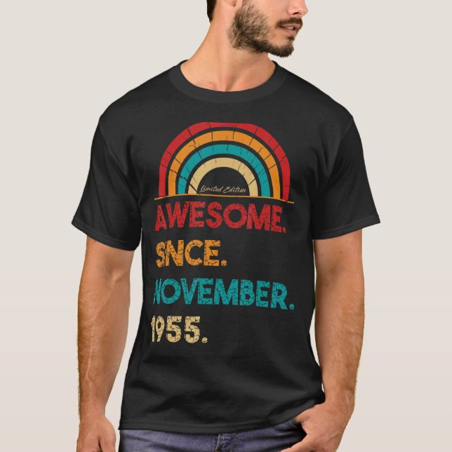 T-shirt 67 Ans Awesome depuis novembre 1955 67e Birt (Devant)