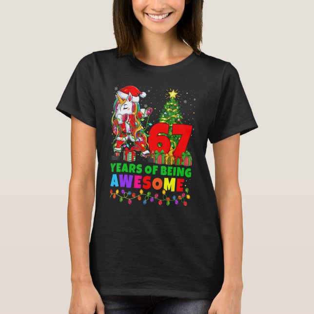 T-shirt 67 Ans D'Être Awesome Unicorn 67e Anniversaire Ch (Devant)