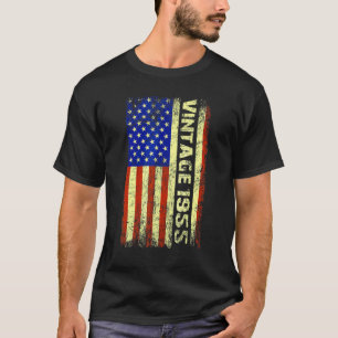 T-shirt 67 ans Vintage 1955 drapeau américain 67e naissanc