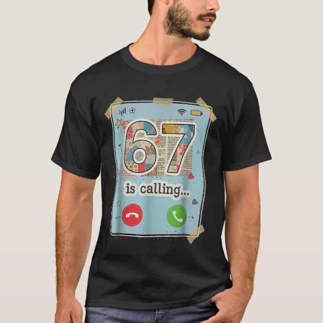 T-shirt 67 Appelle Drôle Génération Z Argot Mème Écran de  (Devant)