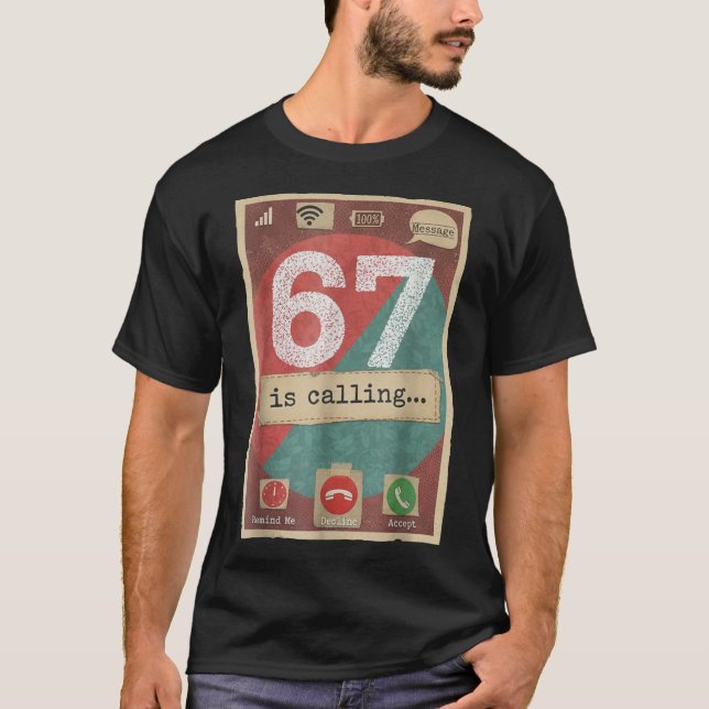 T-shirt 67 Appelle Drôle Génération Z Argot Mème Écran de  (Devant)