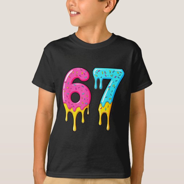 T-shirt 67 Baseball 101 Apparel Youth Drip Meme  (Devant)